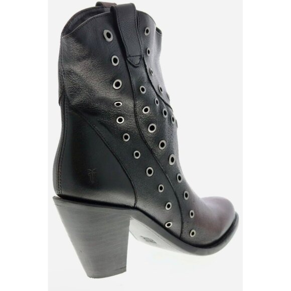 Frye Mustang Grommet Short Ankle Boots 7.5 Burgundy Ombre Leather Western Boots - Picture 11 of 14